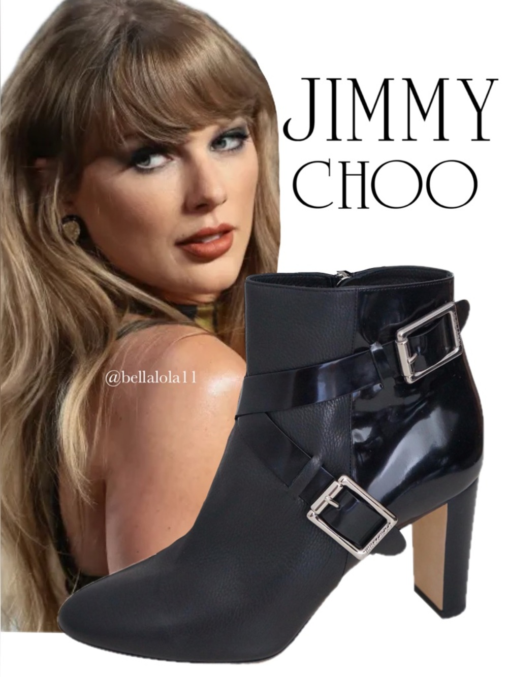TAYLOR SWIFT x JIMMY CHOO BLACK BOOTIES